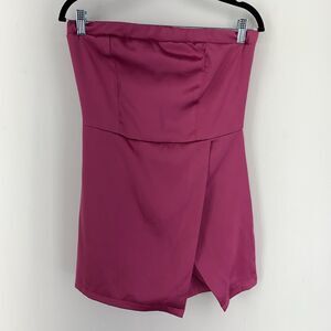 Barbiecore Girlie Pink Womens Medium Romper Skort Strapless Party Cocktail Glam‎